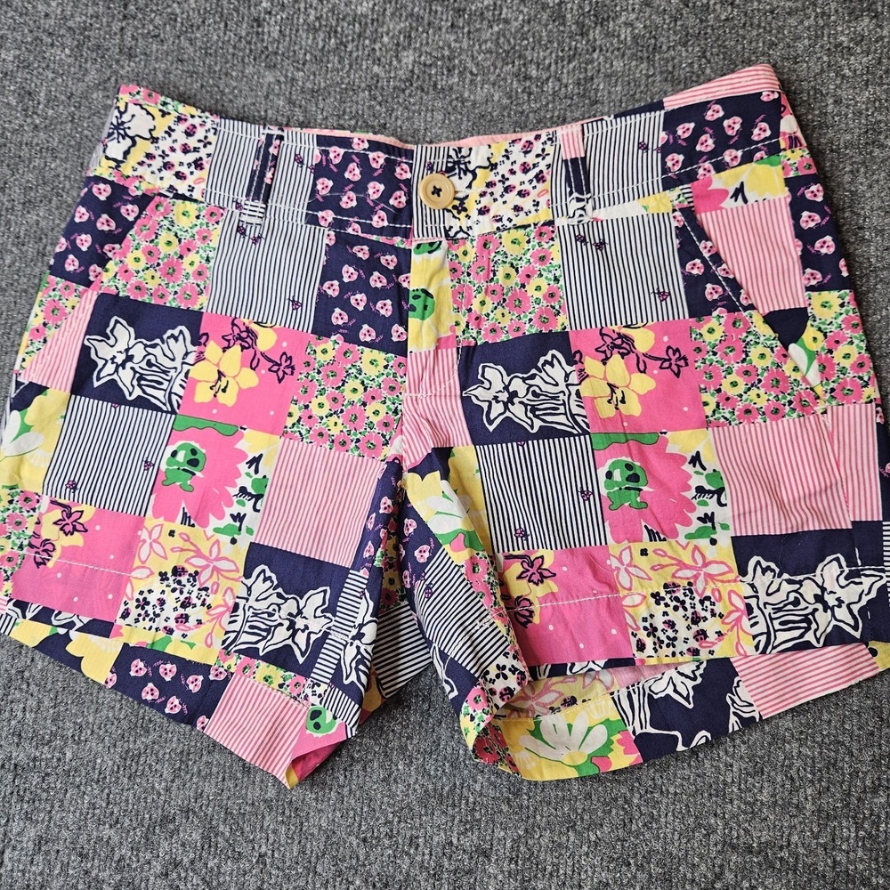 Lilly Pulitzer Women's Callahan Shorts Size 2 Patchwork Print Floral Colorful